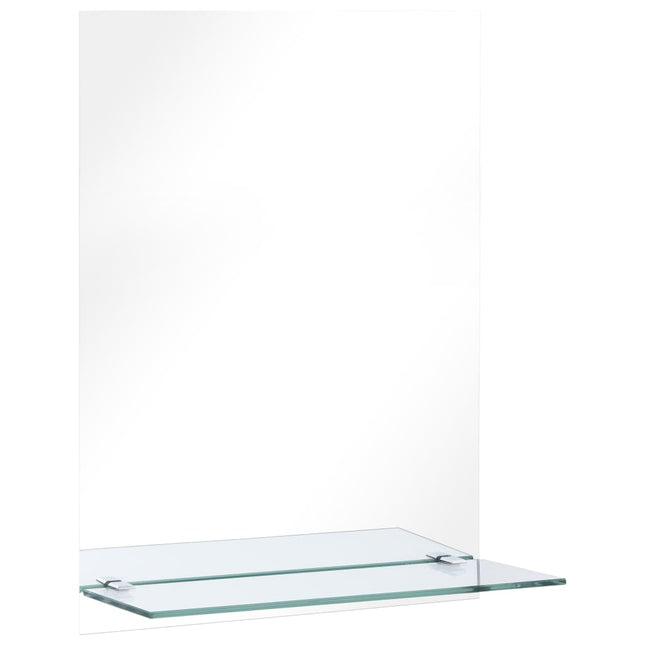 vægspejl med hylde 30x50 cm hærdet glas