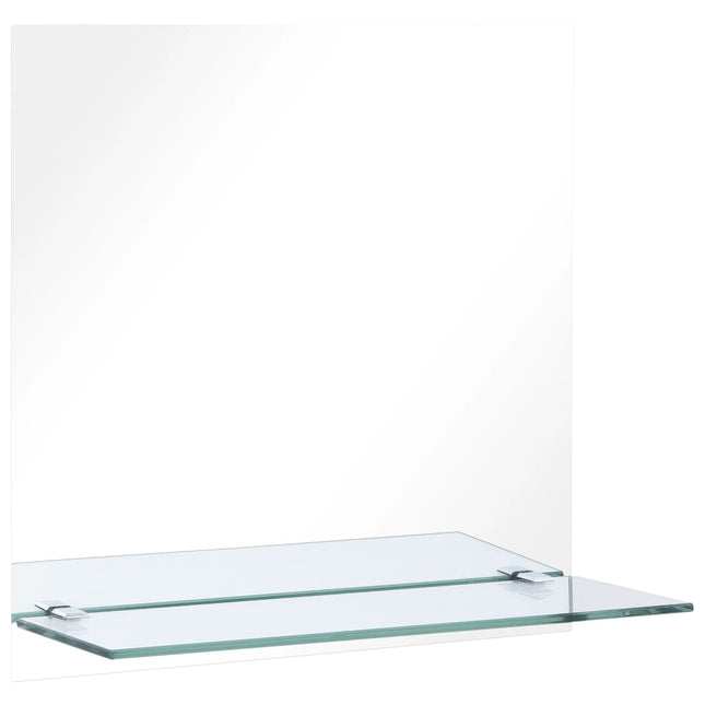 vægspejl med hylde 50x50 cm hærdet glas