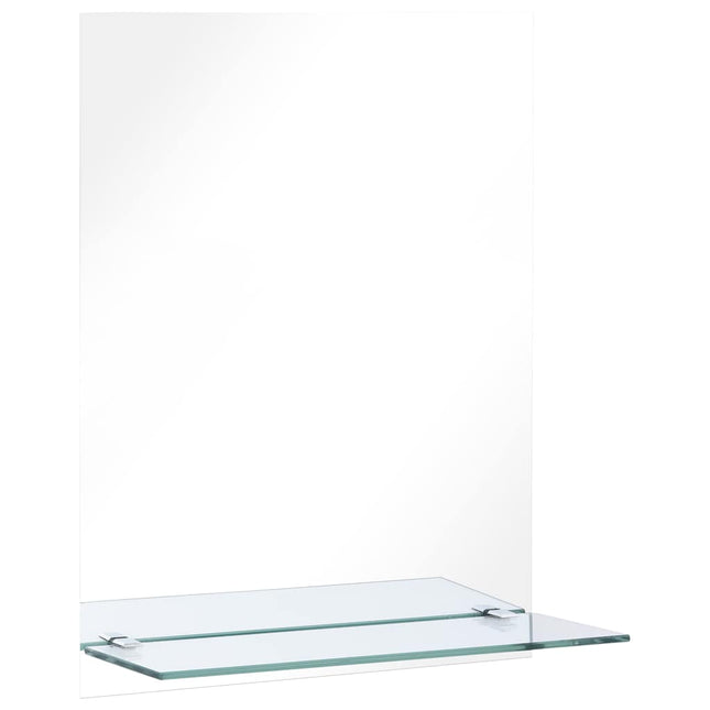 vægspejl med hylde 50x70 cm hærdet glas