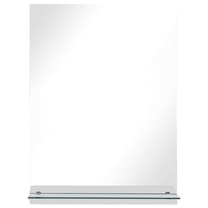 vægspejl med hylde 50x70 cm hærdet glas