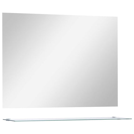 vægspejl med hylde 80x60 cm hærdet glas