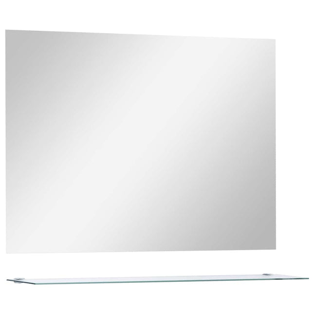 vægspejl med hylde 80x60 cm hærdet glas