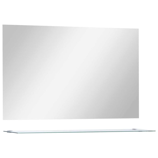 vægspejl med hylde 100x60 cm hærdet glas