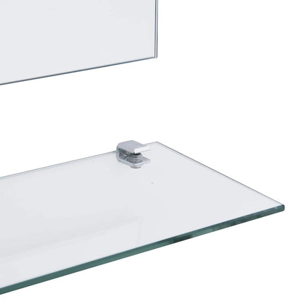vægspejl med hylde 100x60 cm hærdet glas