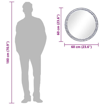 vægspejl 60 cm hærdet glas