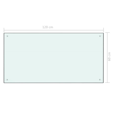 stænkplade 120x60 cm hærdet glas mælkeagtig