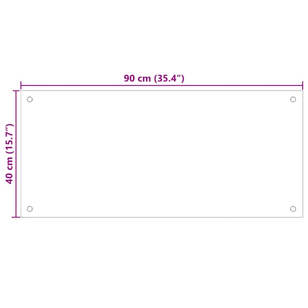 stænkplade 90x40 cm hærdet glas gennemsigtig