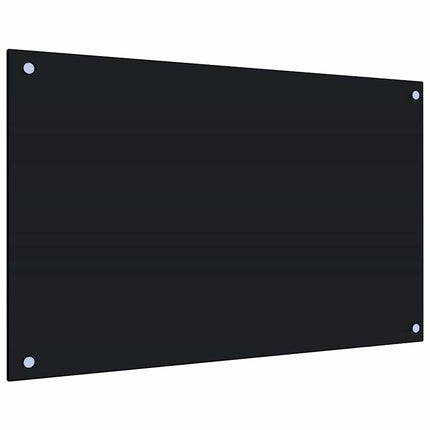 stænkplade 80x50 cm hærdet glas sort