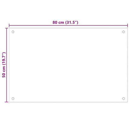 stænkplade 80x50 cm hærdet glas sort