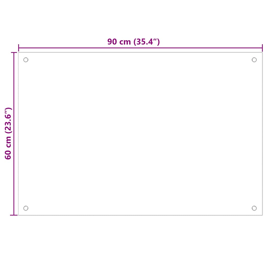 stænkplade 90x60 cm hærdet glas sort