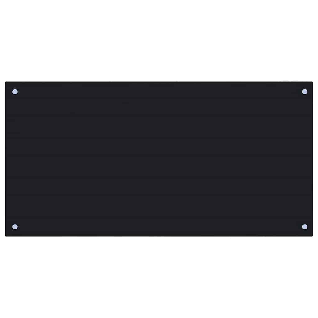 stænkplade 100x50 cm hærdet glas sort