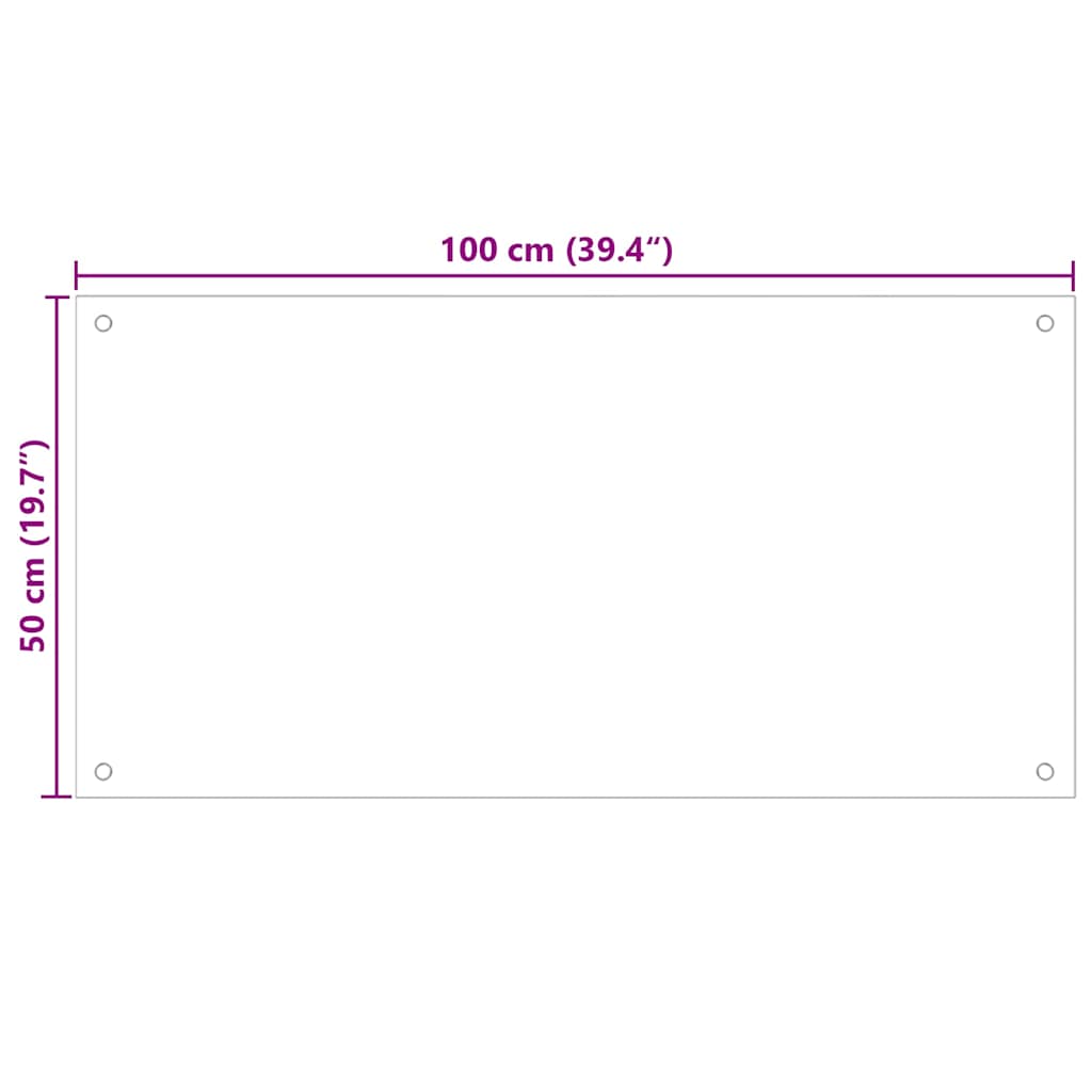 stænkplade 100x50 cm hærdet glas sort