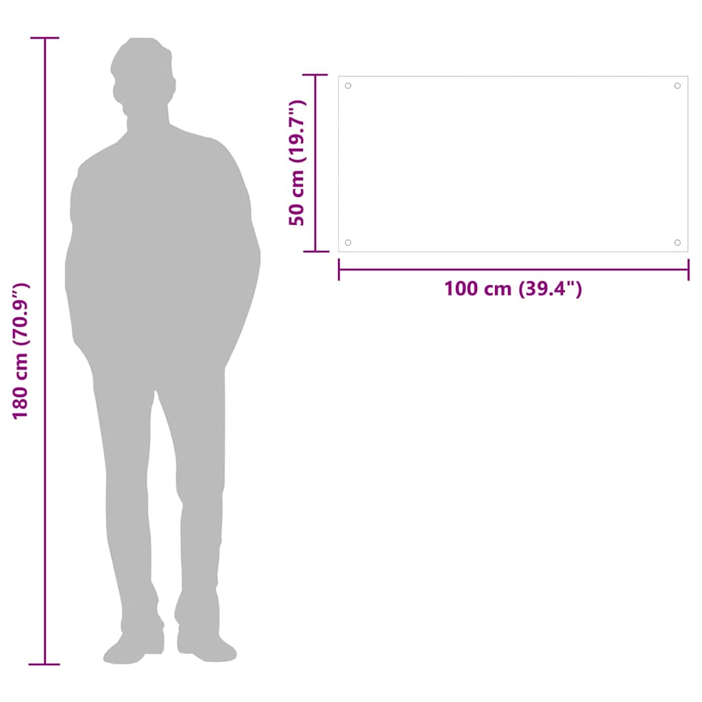 stænkplade 100x50 cm hærdet glas sort