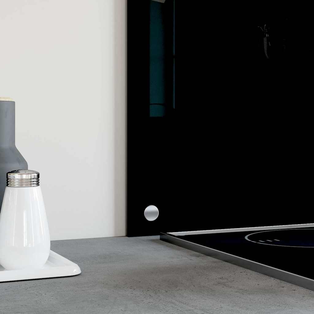 stænkplade 100x60 cm hærdet glas sort