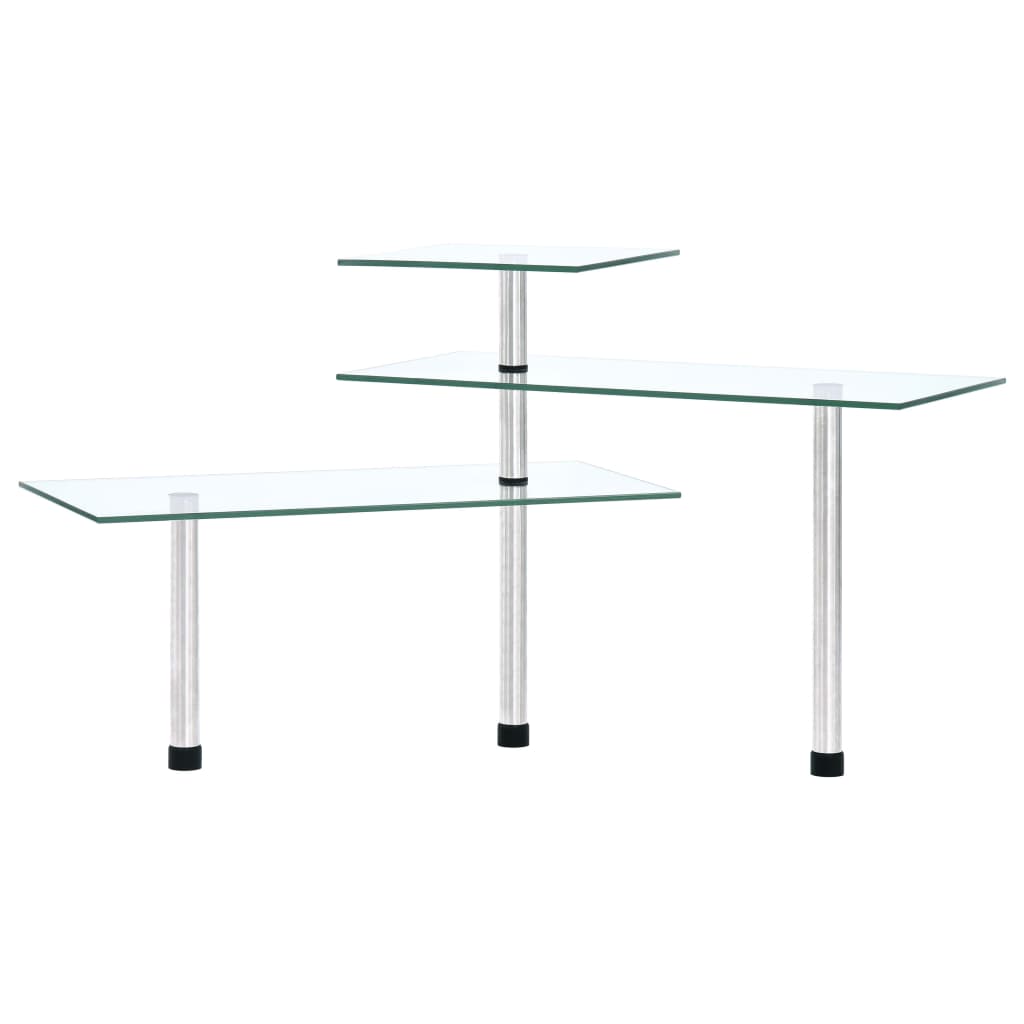 hjørnehylde i 3 niveauer hærdet glas