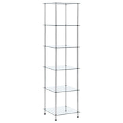 reol 6 hylder 40x40x160 cm hærdet glas transparent