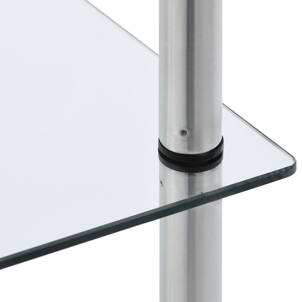 reol 6 hylder 40x40x160 cm hærdet glas transparent