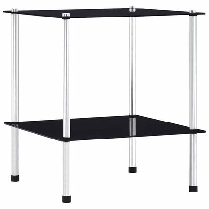 reol 2 hylder 40x40x47 cm hærdet glas sort