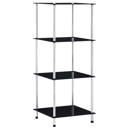 reol 4 hylder 40x40x100 cm hærdet glas sort