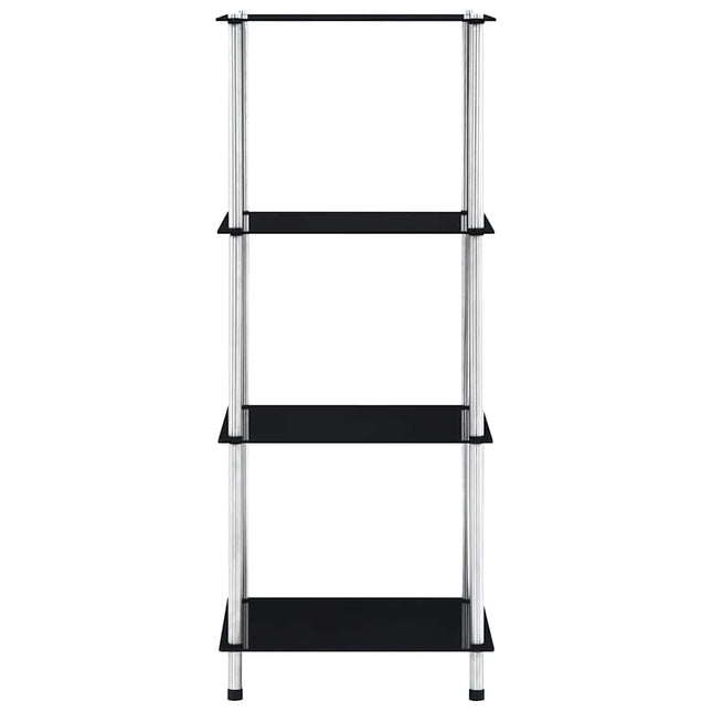reol 4 hylder 40x40x100 cm hærdet glas sort