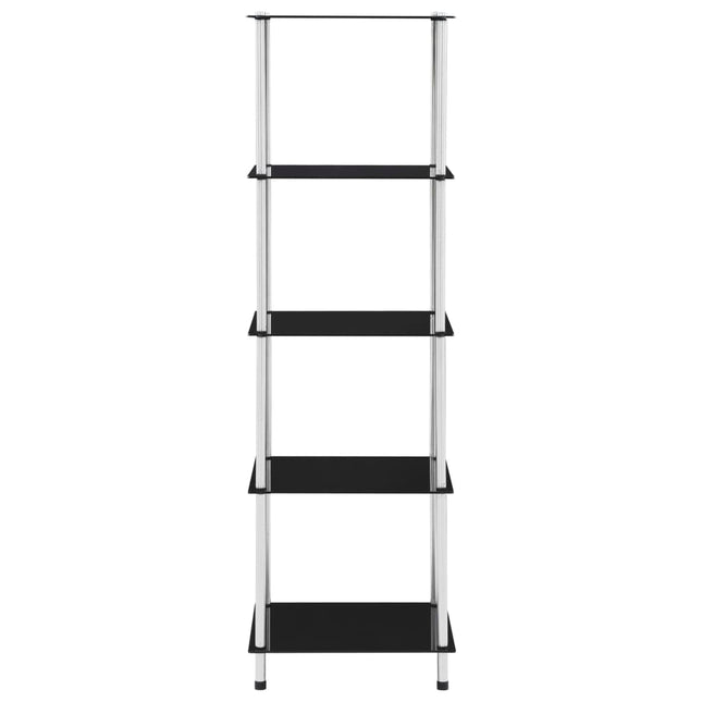 reol 5 hylder 40x40x130 cm hærdet glas sort