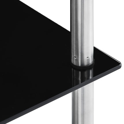 reol 5 hylder 40x40x130 cm hærdet glas sort