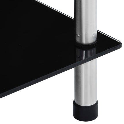 reol 5 hylder 40x40x130 cm hærdet glas sort