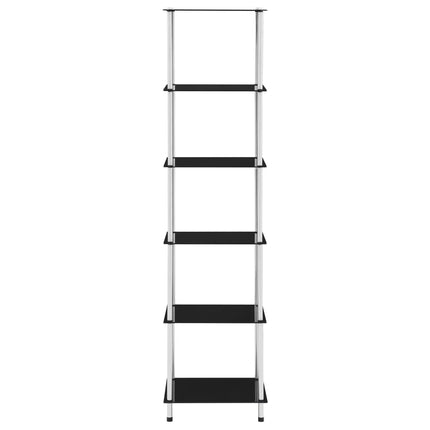 reol 6 hylder 40x40x160 hærdet glas sort