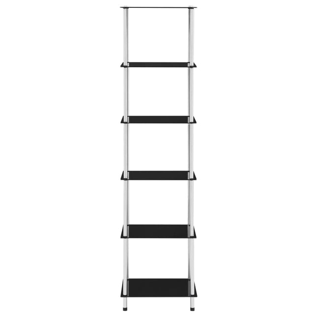 reol 6 hylder 40x40x160 hærdet glas sort