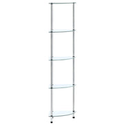 reol 5 hylder 30x30x130 hærdet glas transparent
