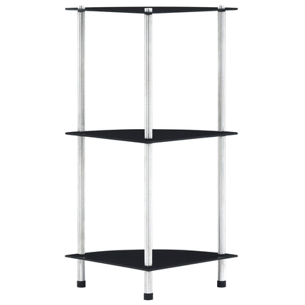 reol 3 hylder 30x30x67 cm hærdet glas sort