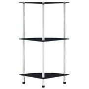 reol 3 hylder 30x30x67 cm hærdet glas sort