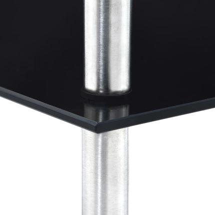 reol 3 hylder 30x30x67 cm hærdet glas sort