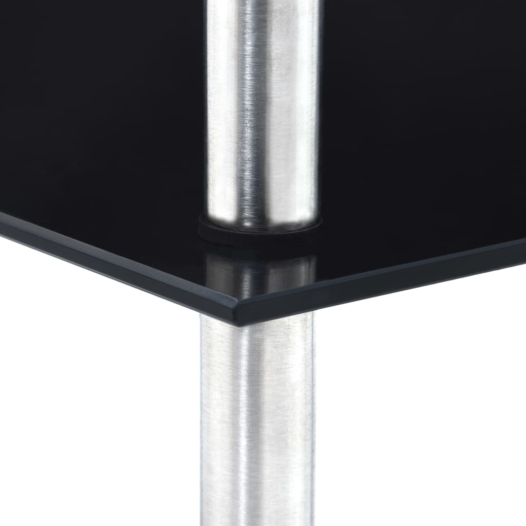 reol 3 hylder 30x30x67 cm hærdet glas sort