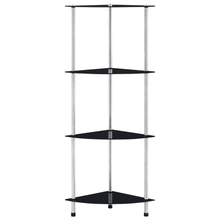 reol 4 hylder 30x30x100 cm hærdet glas sort