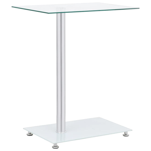 U-formet sidebord 45x30x58 cm hærdet glas transparent