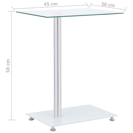U-formet sidebord 45x30x58 cm hærdet glas transparent