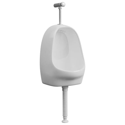 væghængt urinal med skylleventil keramisk hvid