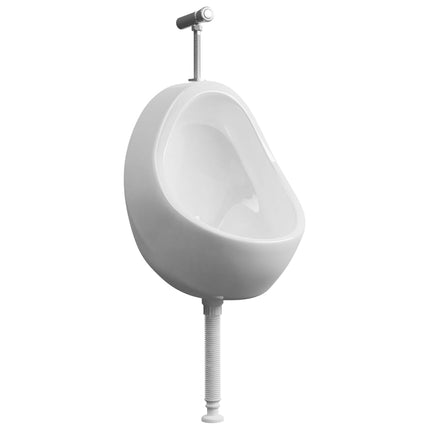 væghængt urinal med skylleventil keramisk hvid
