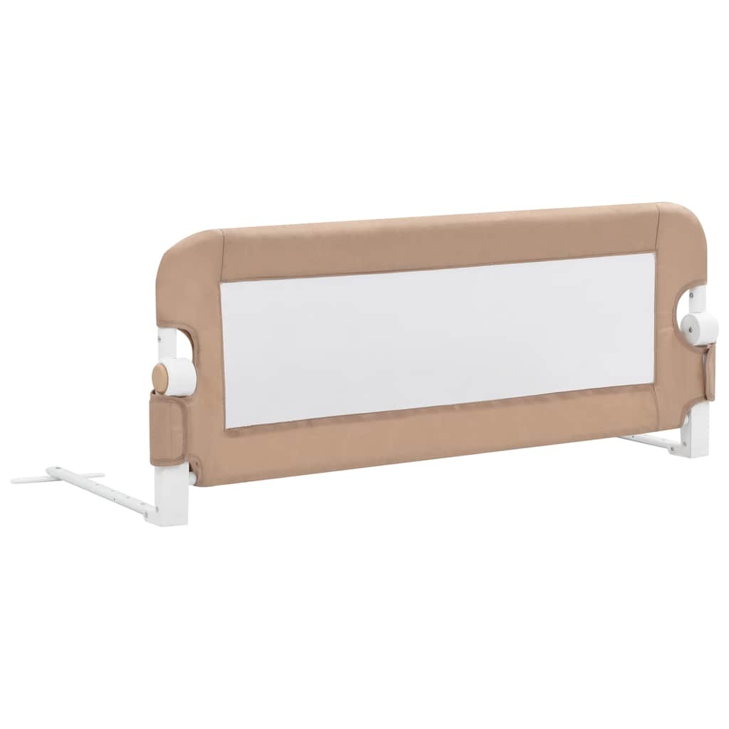 sengegelænder til barneseng 102 x 42 cm polyester gråbrun