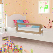 sengegelænder til barneseng 102 x 42 cm polyester gråbrun