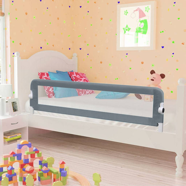 sengegelænder til barneseng 120 x 42 cm polyester grå