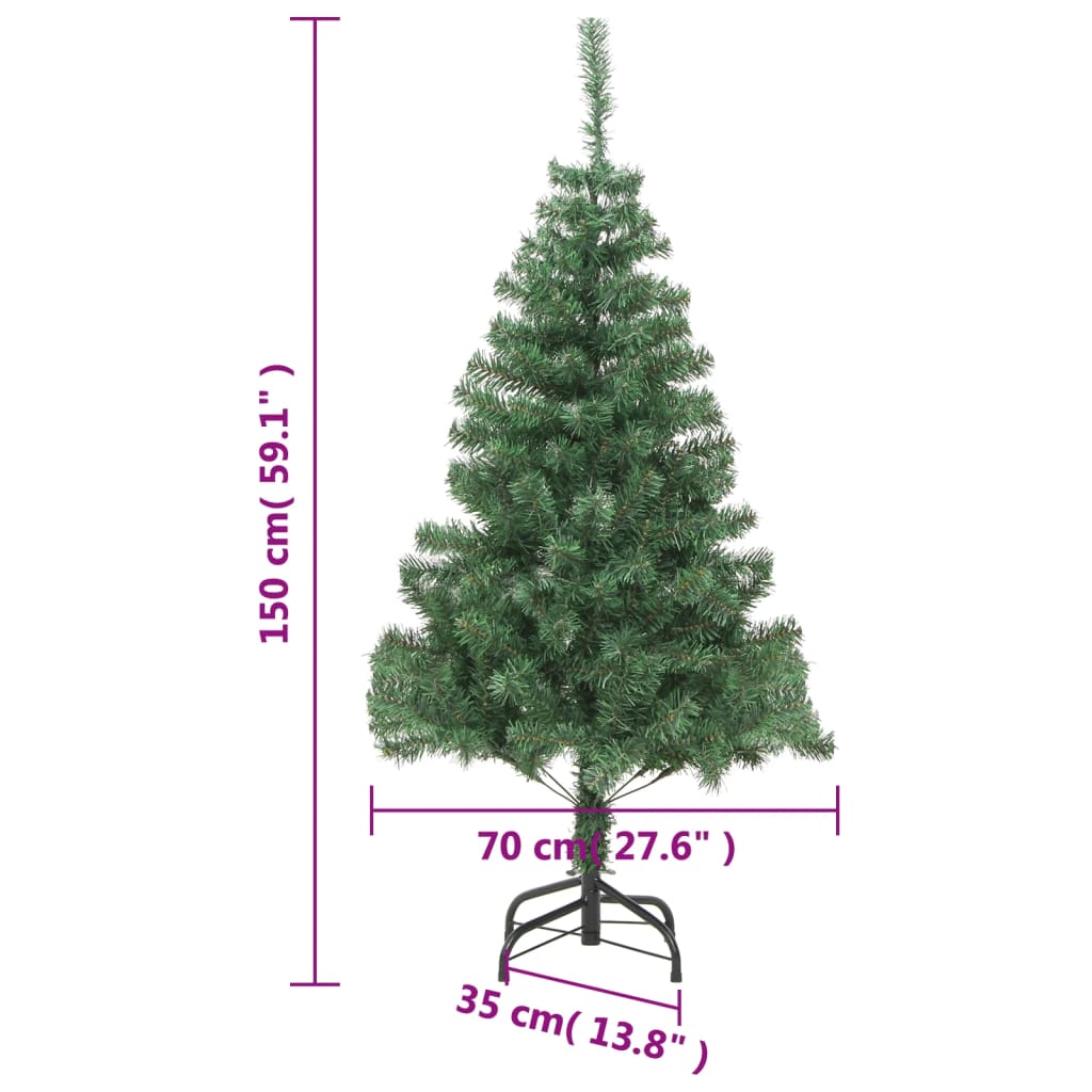 kunstigt juletræ med fod 150 cm 380 grene