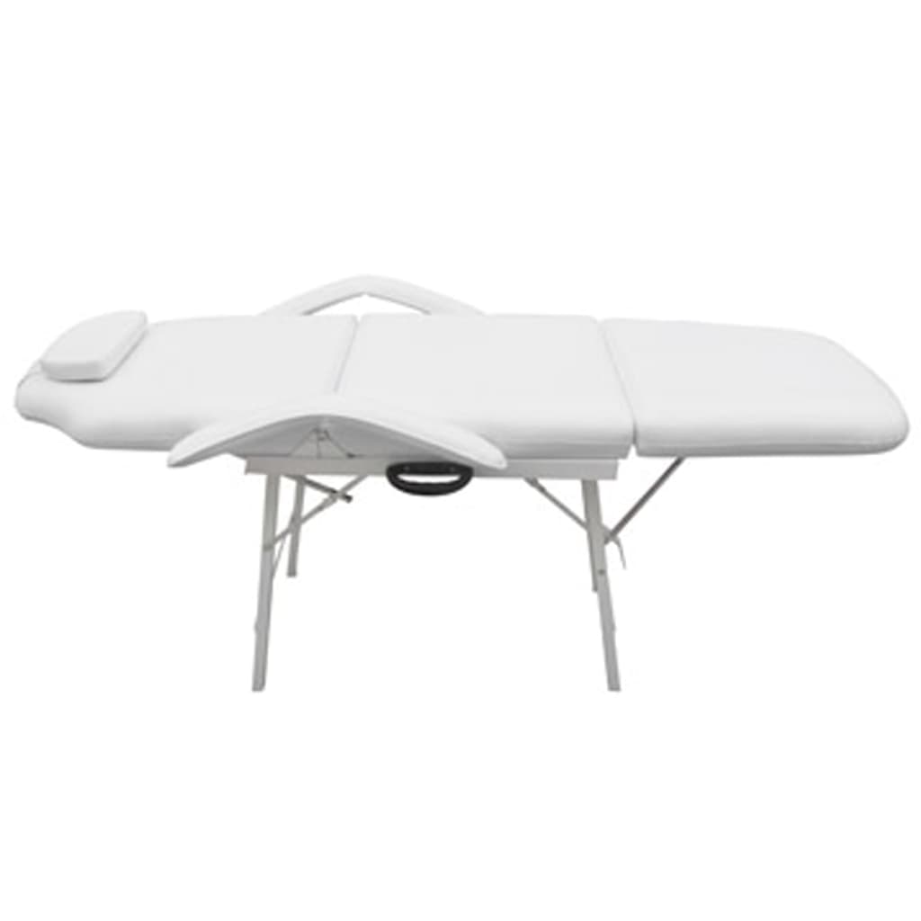 mobil ansigtsbehandlingsstol 185 x 78 x 76 cm kunstlæder hvid
