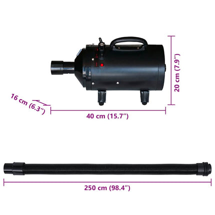 blower til hund 3 dyser 2400 W sort