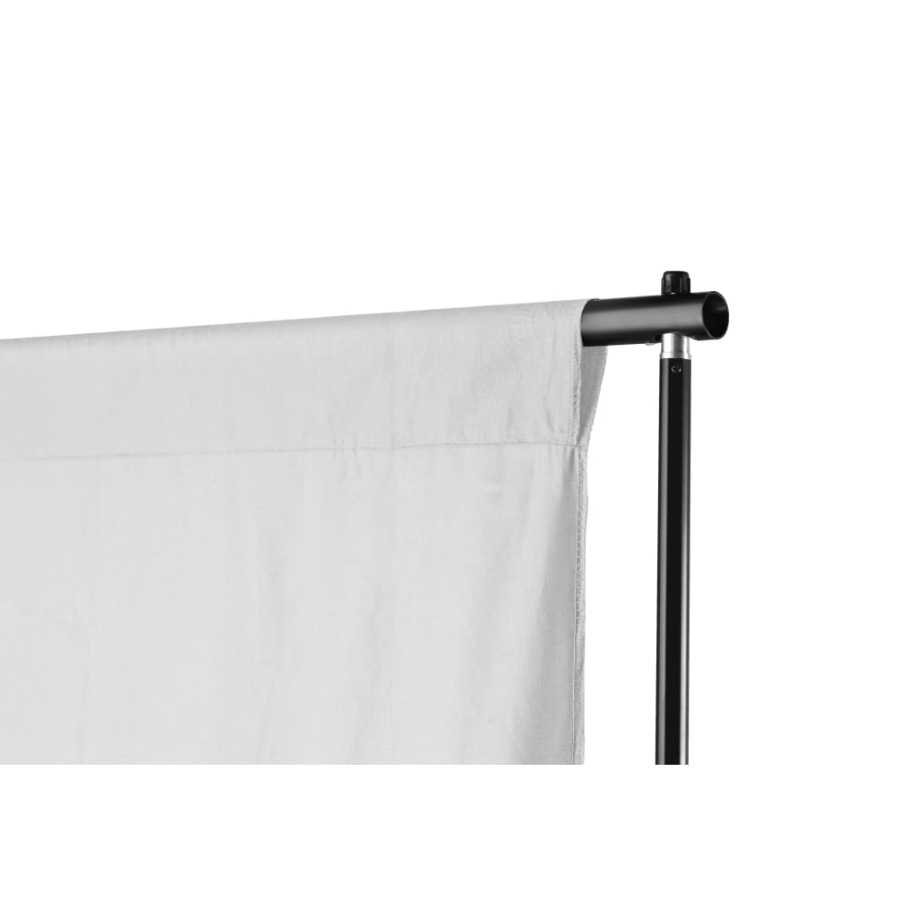 teleskopisk stativsystem til baggrund + hvid fotobaggrund 3 x 5 m