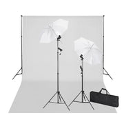 studiosæt med hvid fotobaggrund og lamper 600 x 300 cm