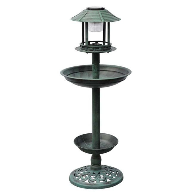 fuglebad/ foderbræt med solcellelampe