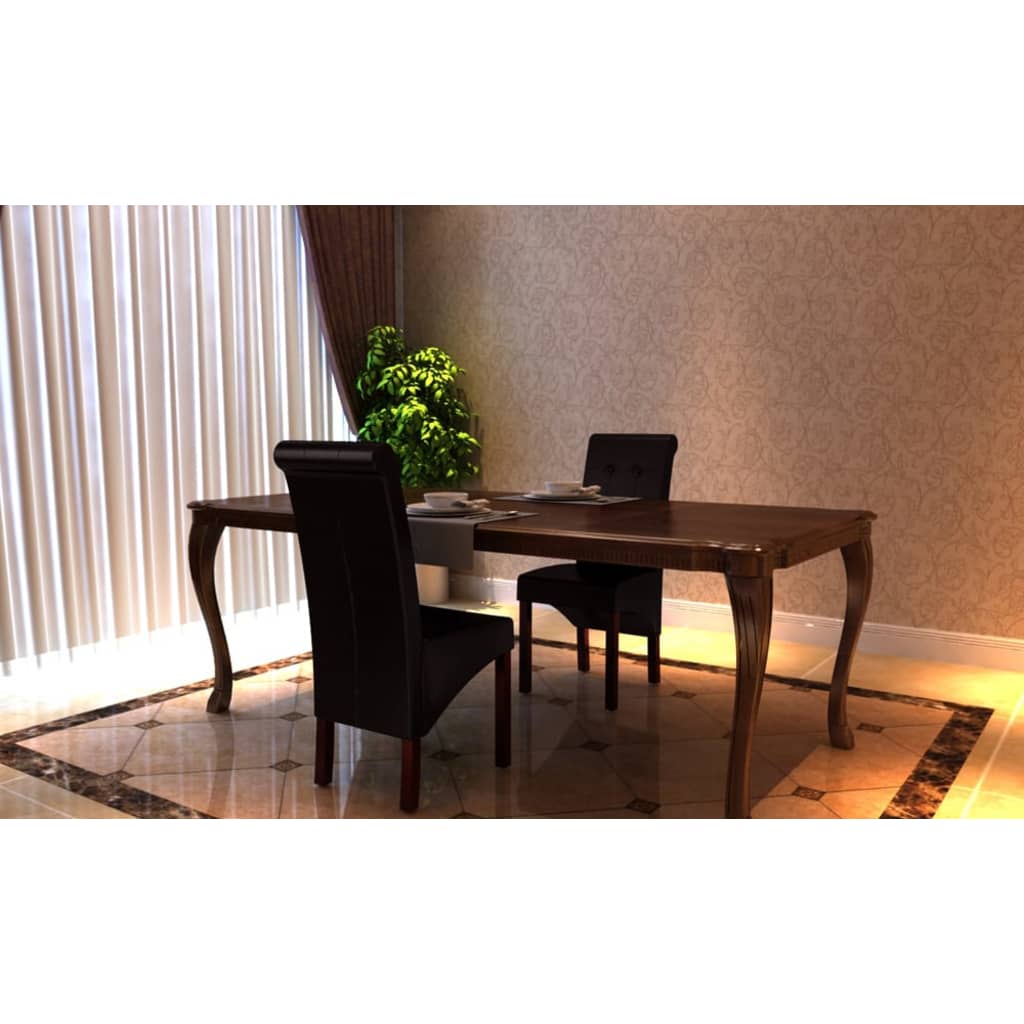 spisebordsstole 2 stk. kunstlæder brun