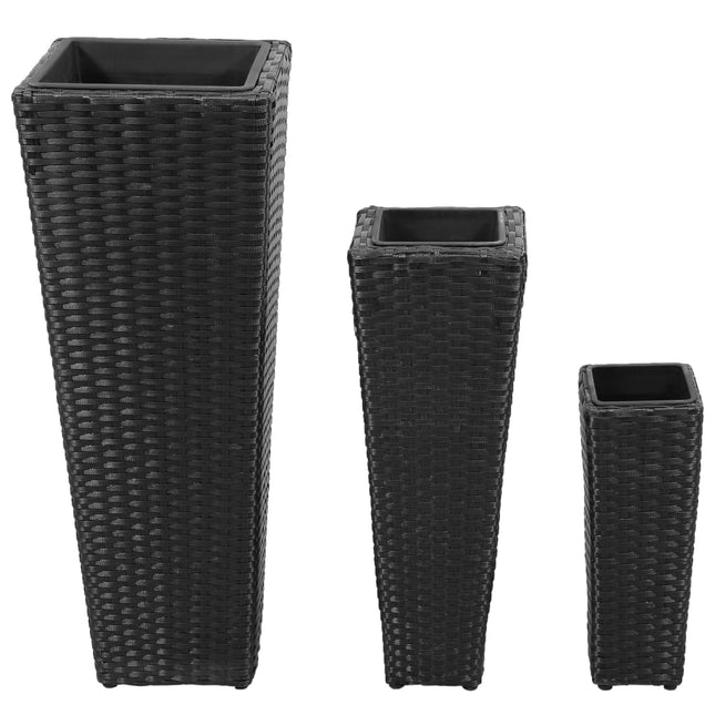 plantekrukker 3 stk. polyrattan sort